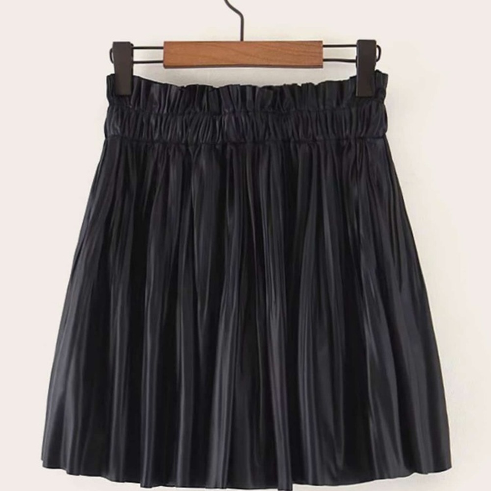 ZARA Faux Leather Paperbag Waist Skirt